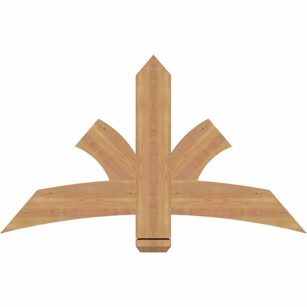 Ekena Millwork Davenport Timber Gable Bracket, Western Red Cedar, 48"W x 28"H x 1 1/2"D x 5 1/2"F, 14/12 Pitch GBW048X28X0206DAV00SWR - main